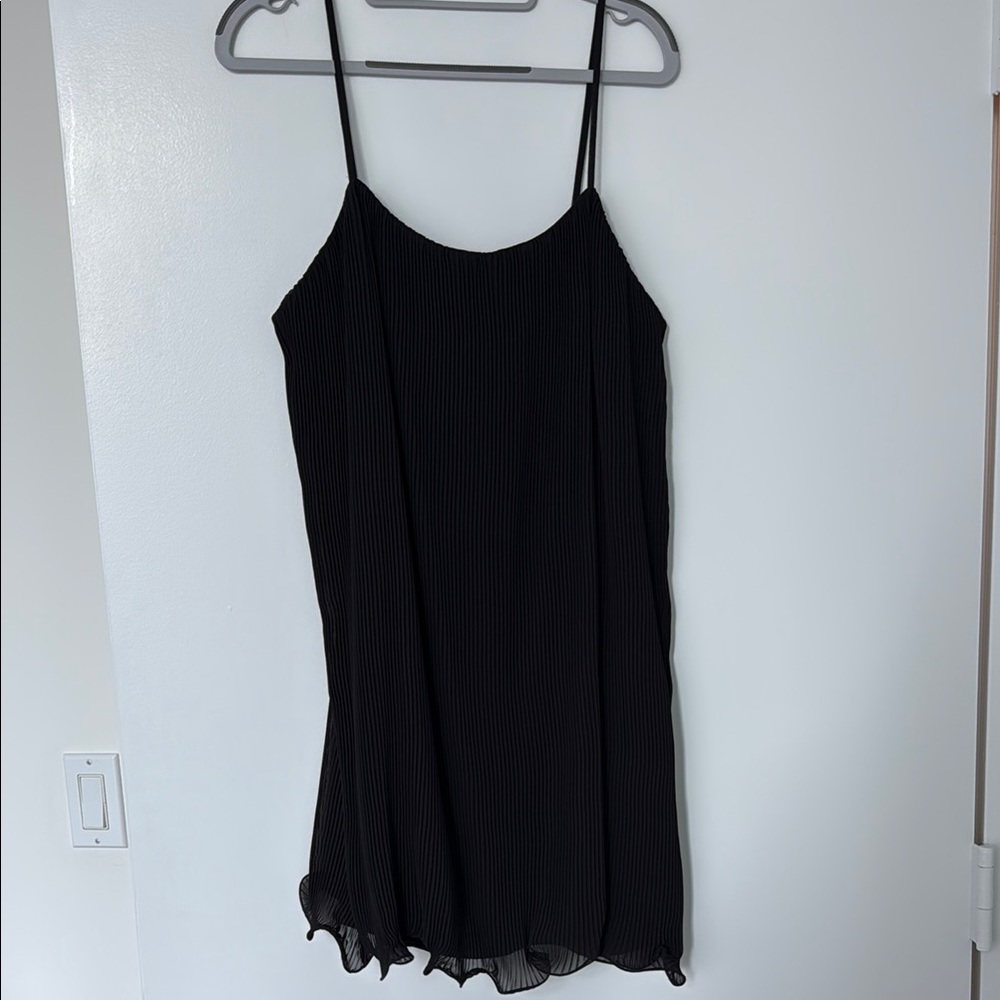 Milly Pleated Black Mini Dress